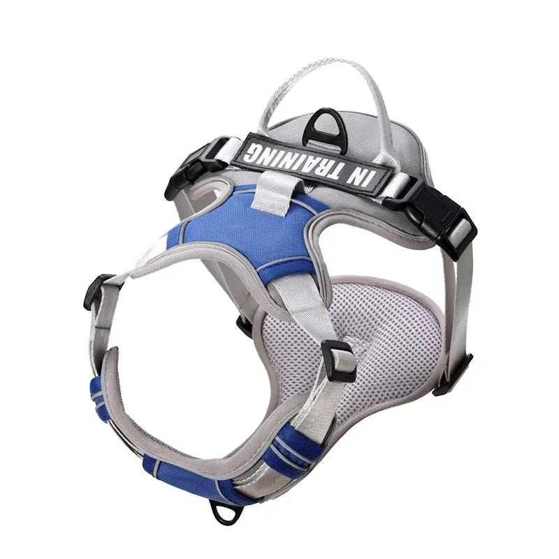 Pechera ergonomíca y reflectante con ajuste personalizado. Con nombre y teléfono personalizado. Cómodo, resistente y transpirable. Perfecto para perros pequeños, medianos o grandes.