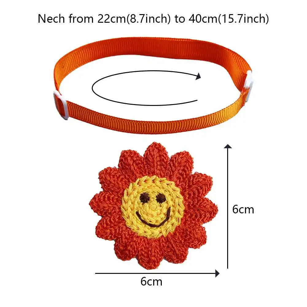 Collar Floral Sonriente – Packs de 50 o 100 Flores Tejidas para Mascotas Felices