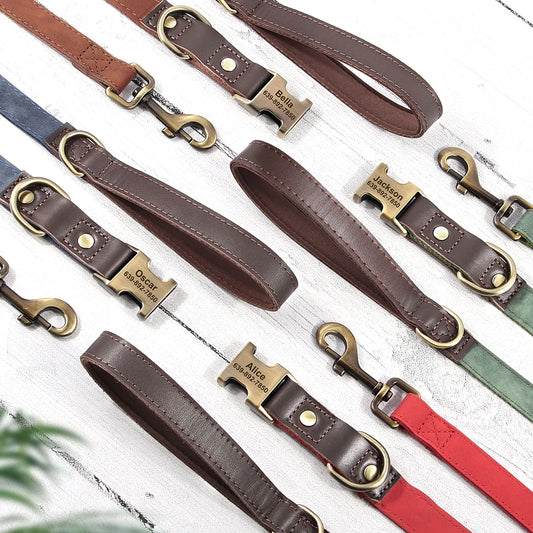 Correa y Collar Personalizados Resistentes – Set de Paseo para Perros Medianos y Pequeños