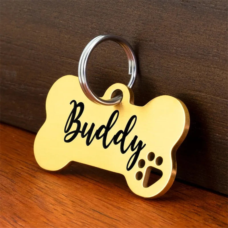 Placa de Hueso Personalizada – Grabado Antipérdida en Acero Inoxidable