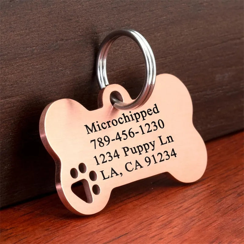 Placa de Hueso Personalizada – Grabado Antipérdida en Acero Inoxidable