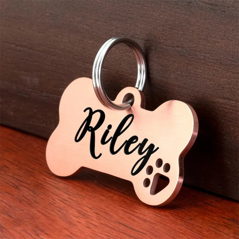 Placa de Hueso Personalizada – Grabado Antipérdida en Acero Inoxidable