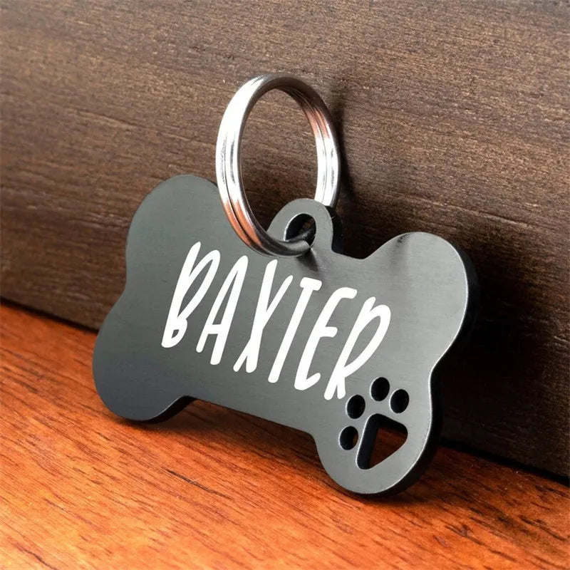 Placa de Hueso Personalizada – Grabado Antipérdida en Acero Inoxidable