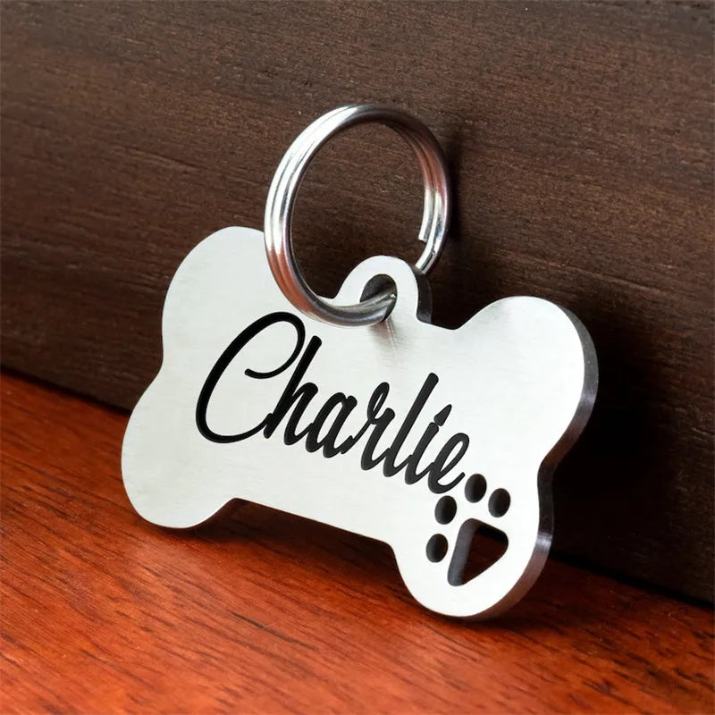 Placa de Hueso Personalizada – Grabado Antipérdida en Acero Inoxidable