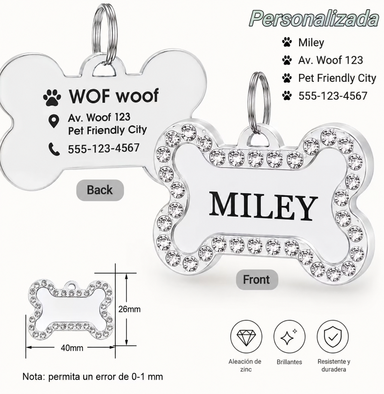 ✨ Placa Glam Personalizada con Cristales