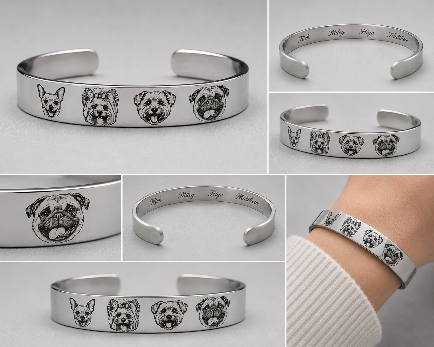 🐾 Brazalete Personalizado con el Rostro de tus WOF WOOF