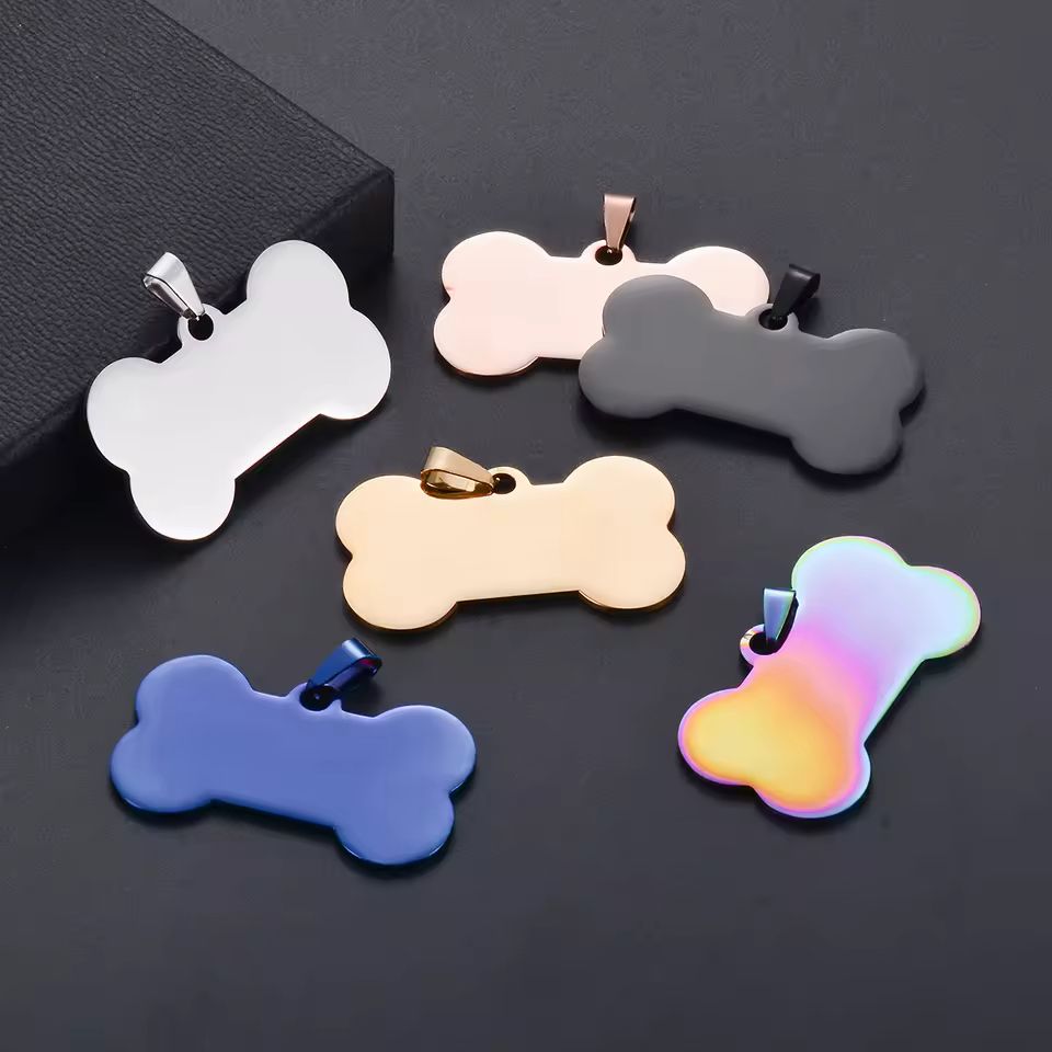 Placa de Hueso Personalizada – Grabado Antipérdida en Acero Inoxidable