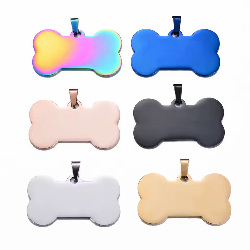 Placa de Hueso Personalizada – Grabado Antipérdida en Acero Inoxidable