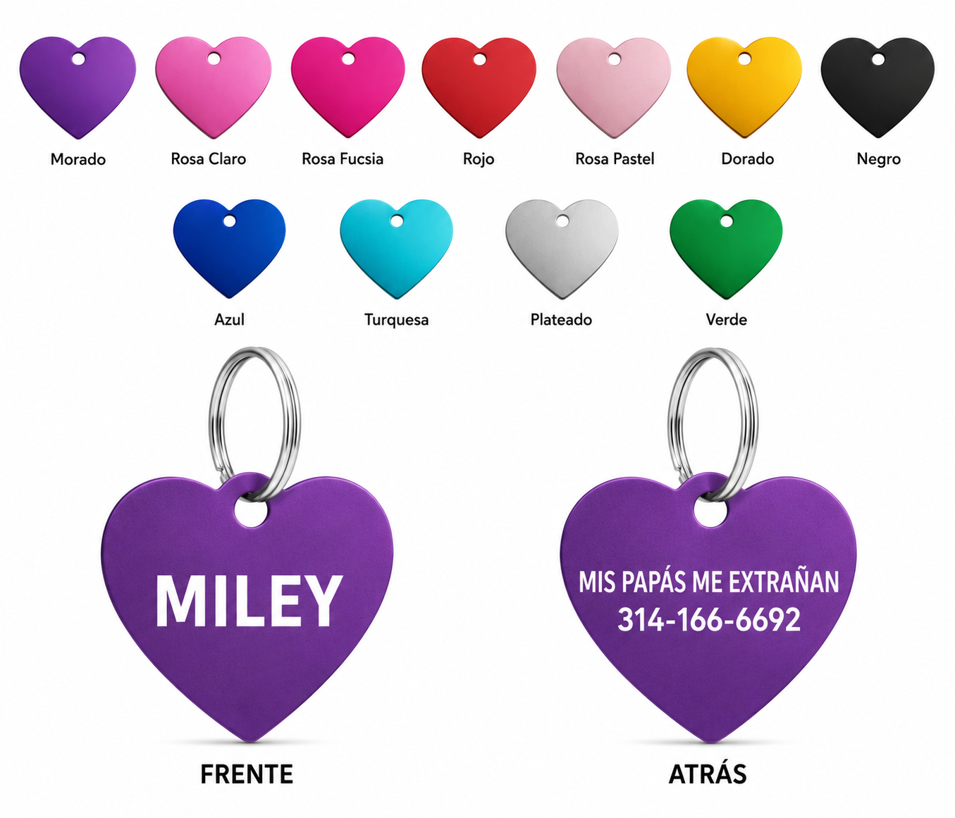 💜 Corazón de Aluminio Personalizado