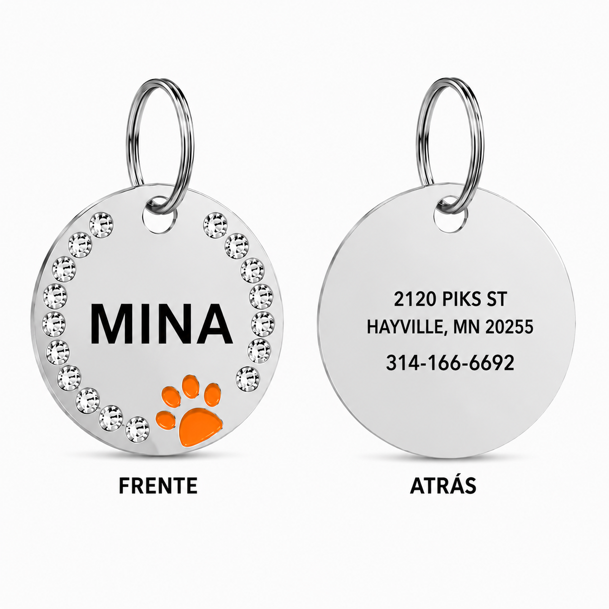 ✨ Placa Redonda con Cristales Personalizada