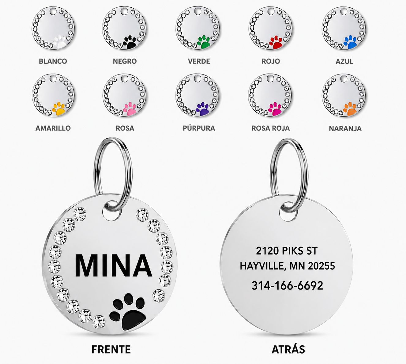 ✨ Placa Redonda con Cristales Personalizada