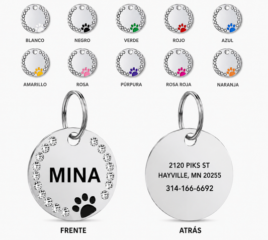 ✨ Placa Redonda con Cristales Personalizada