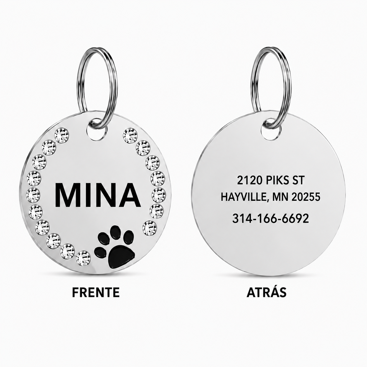 ✨ Placa Redonda con Cristales Personalizada