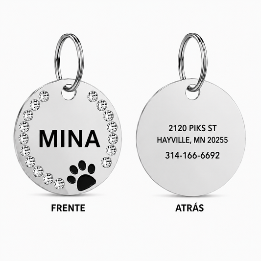 ✨ Placa Redonda con Cristales Personalizada