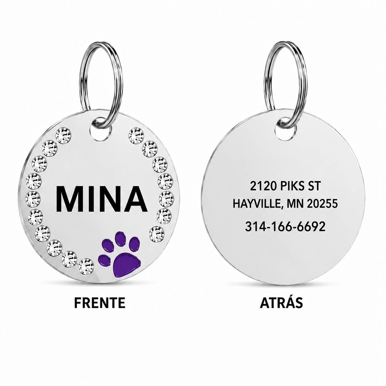 ✨ Placa Redonda con Cristales Personalizada