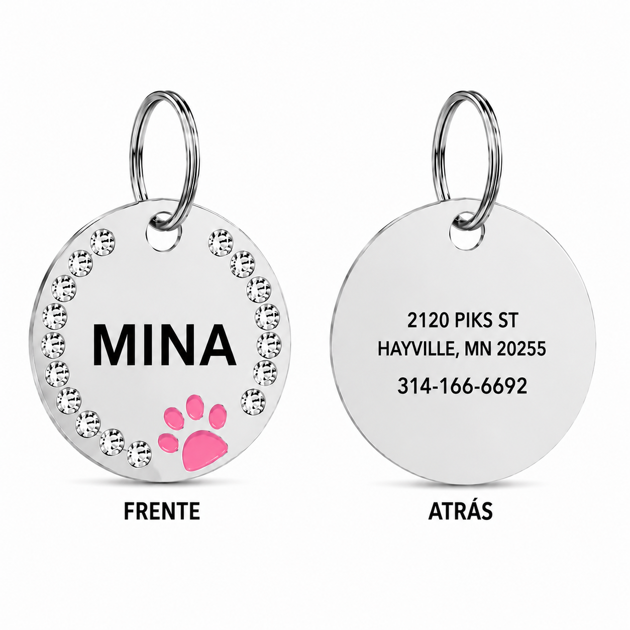 ✨ Placa Redonda con Cristales Personalizada