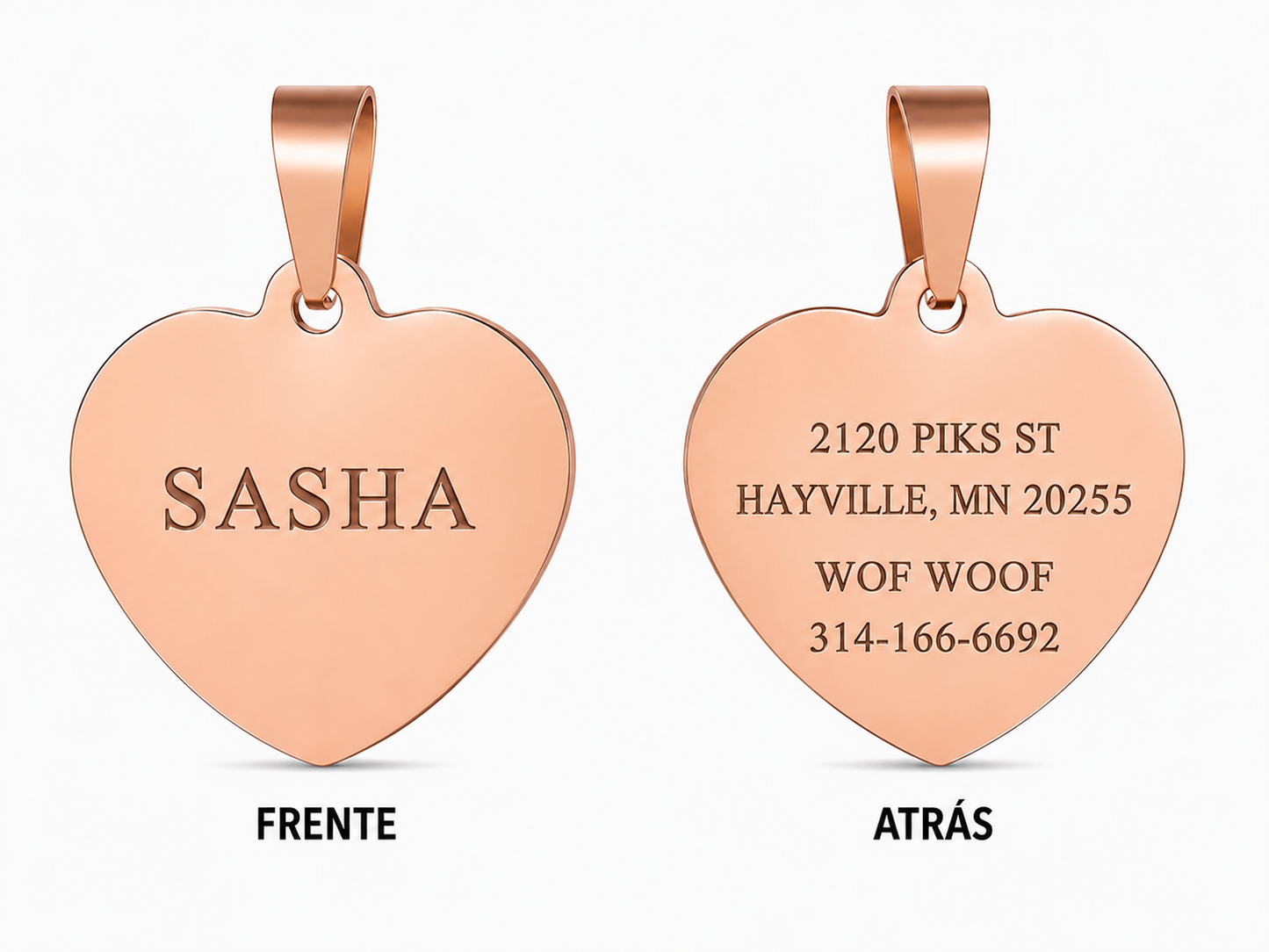 💗 Corazón Rose Gold Personalizado