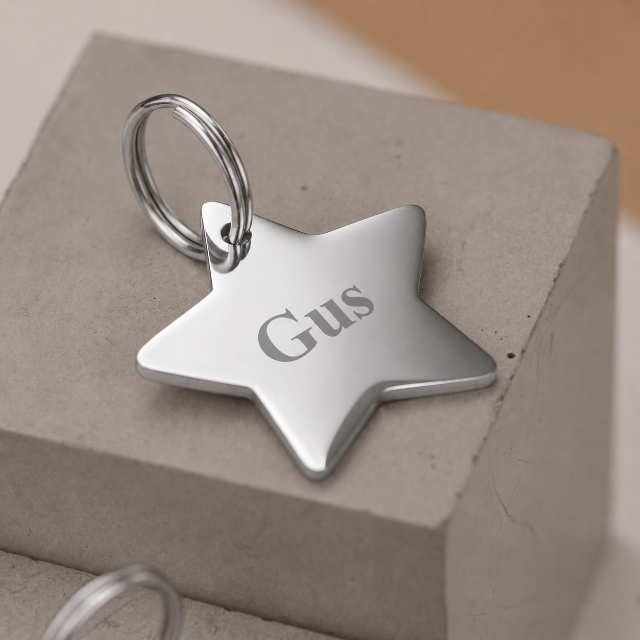 Placa Estrella Personalizada  – Grabado de Alta Calidad para Mascotas