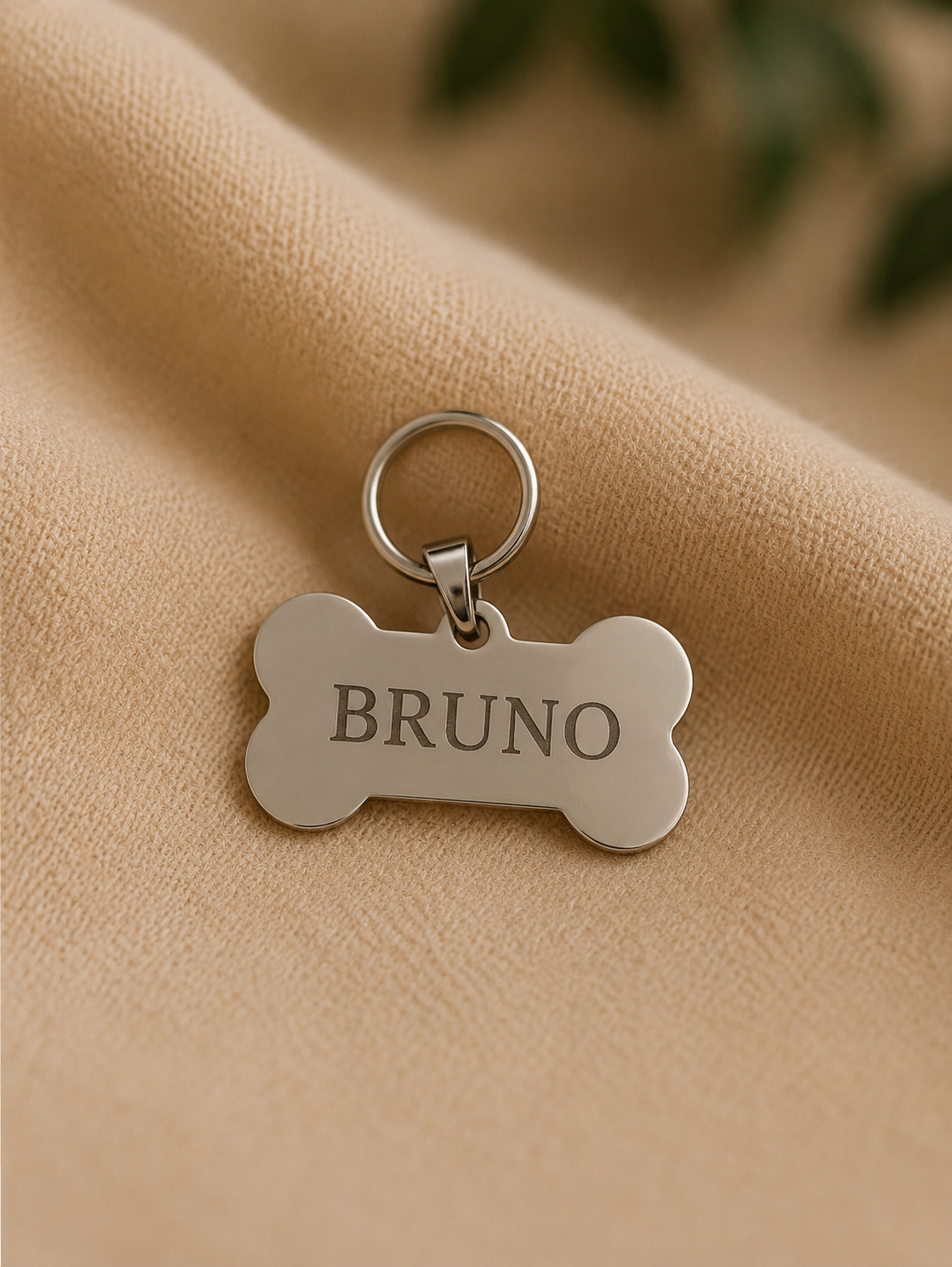 Placa de Hueso Personalizada – Grabado Antipérdida en Acero Inoxidable