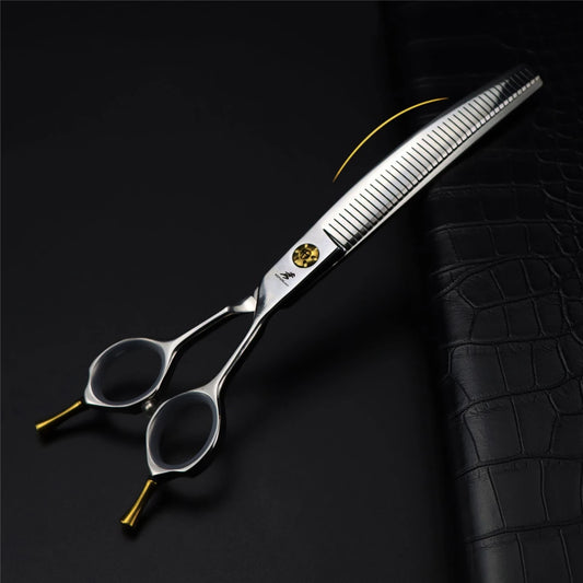 Tijera Profesional de Entresacado Curvo VG10 – 7.25” de Precisión para Groomers