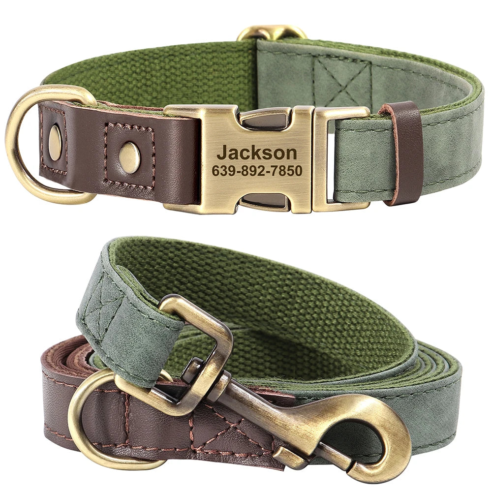 Correa y Collar Personalizados Resistentes – Set de Paseo para Perros Medianos y Pequeños