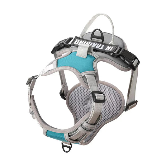 Pechera ergonomíca y reflectante con ajuste personalizado. Con nombre y teléfono personalizado. Cómodo, resistente y transpirable. Perfecto para perros pequeños, medianos o grandes.