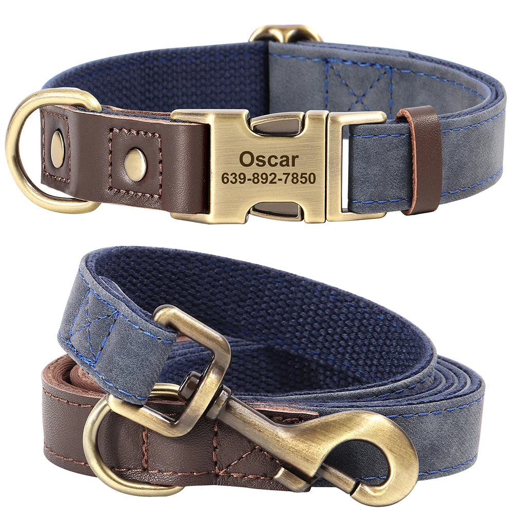 Correa y Collar Personalizados Resistentes – Set de Paseo para Perros Medianos y Pequeños