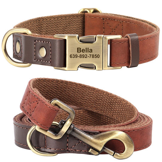 Correa y Collar Personalizados Resistentes – Set de Paseo para Perros Medianos y Pequeños