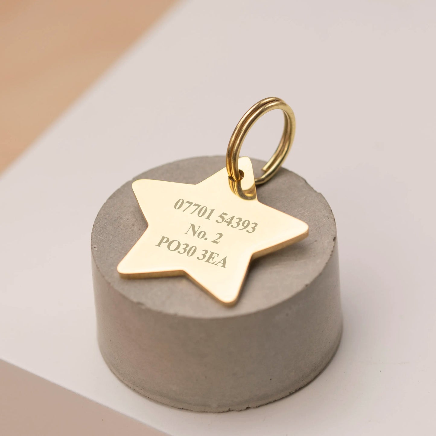 Placa Estrella Personalizada Dorada – Grabado de Alta Calidad para Mascotas
