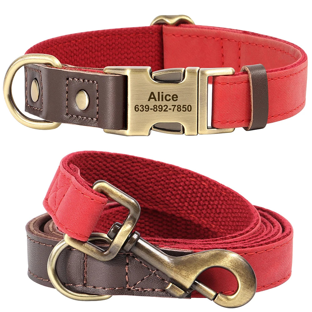 Correa y Collar Personalizados Resistentes – Set de Paseo para Perros Medianos y Pequeños