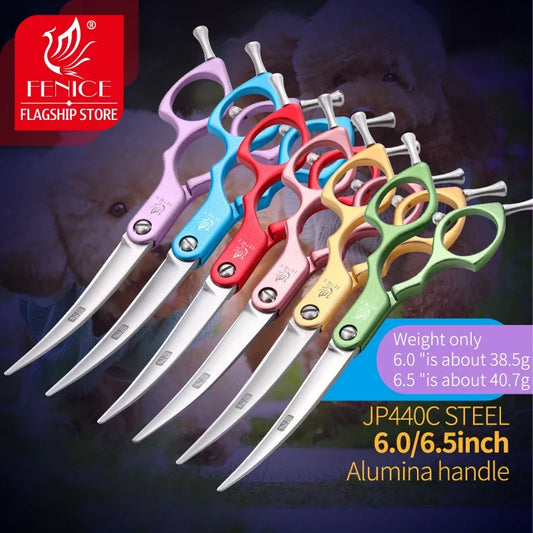 Tijeras Profesionales Curvas de Calidad Premium Fenice 440C y Acero VG10 – 6.0” / 6.5”