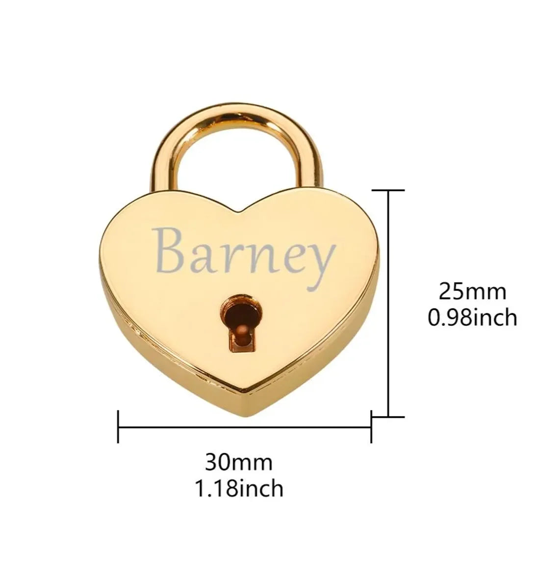 Placa Corazón con Doble Grabado – Estilo Candado Personalizado para Mascotas