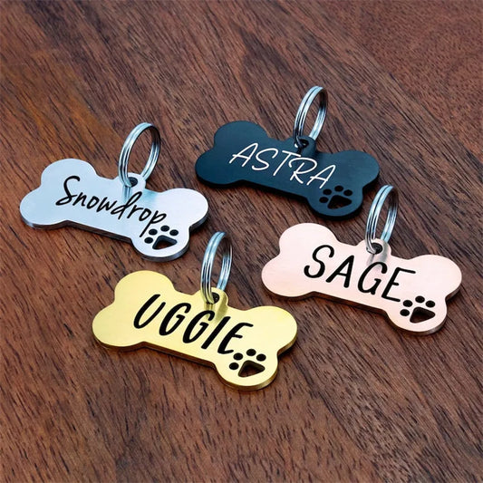 Placa de Hueso Personalizada – Grabado Antipérdida en Acero Inoxidable